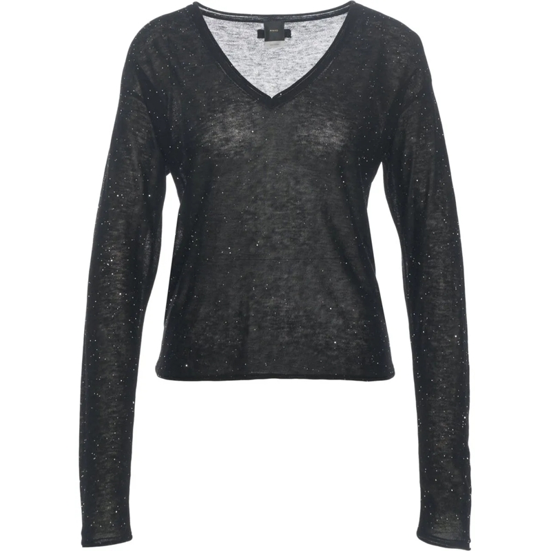 Pinko  Sweater with Glitter Finish 'Salomone' schwarz