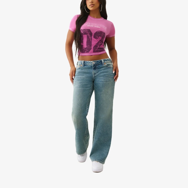 True Religion T-Shirt T-Shirt Cropped fuschsia(Image 2)