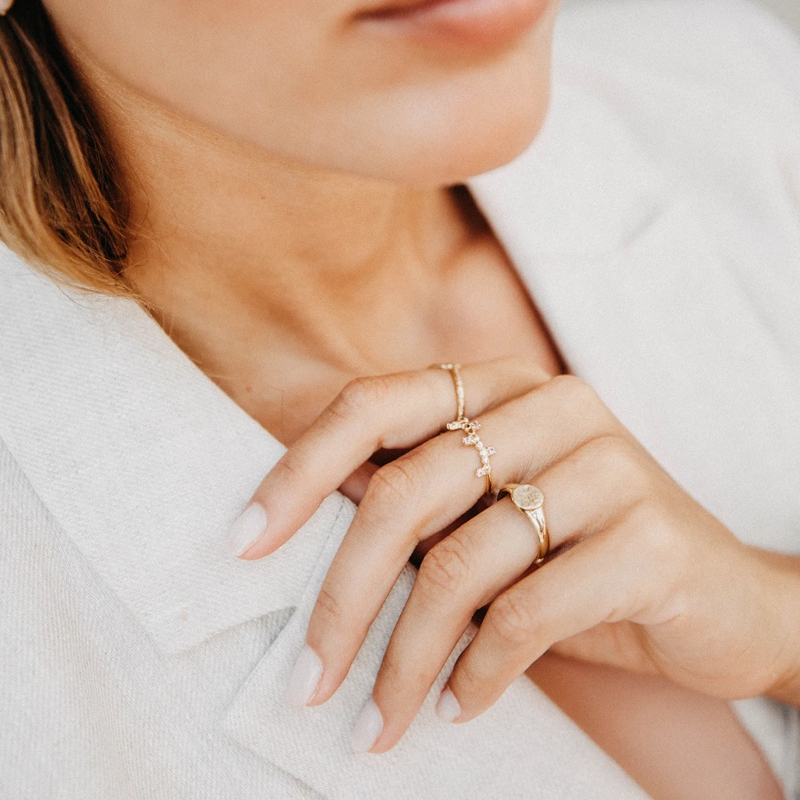 Haze & Glory Siegelring Ring Siegelring Rund - Grateful 375 Gelbgold gold(Image 5)