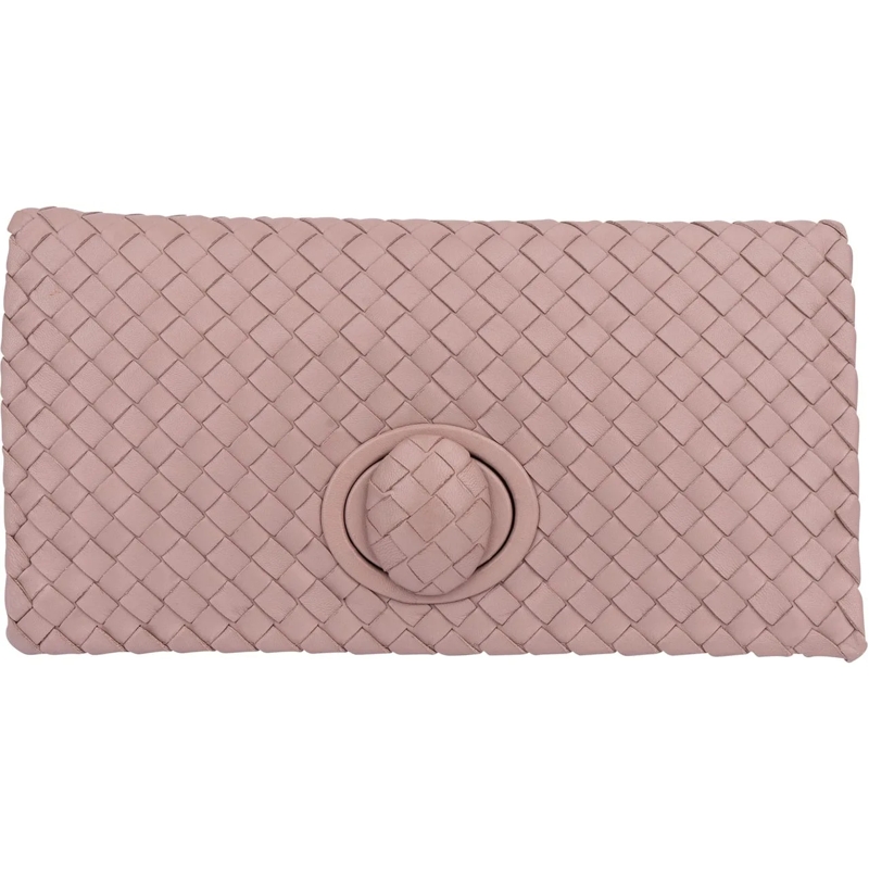 Bottega Veneta Fourre-tout Bottega Veneta Intrecciato Leather Turnlock Clutch rose