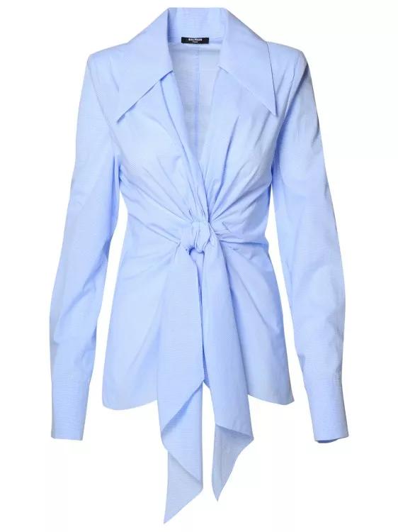 Balmain - Two-Tone Cotton Shirt - Größe 36 - blue