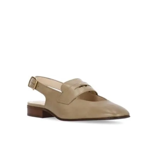 Tod's Beige Smooth Leather Slingback Brown Mule