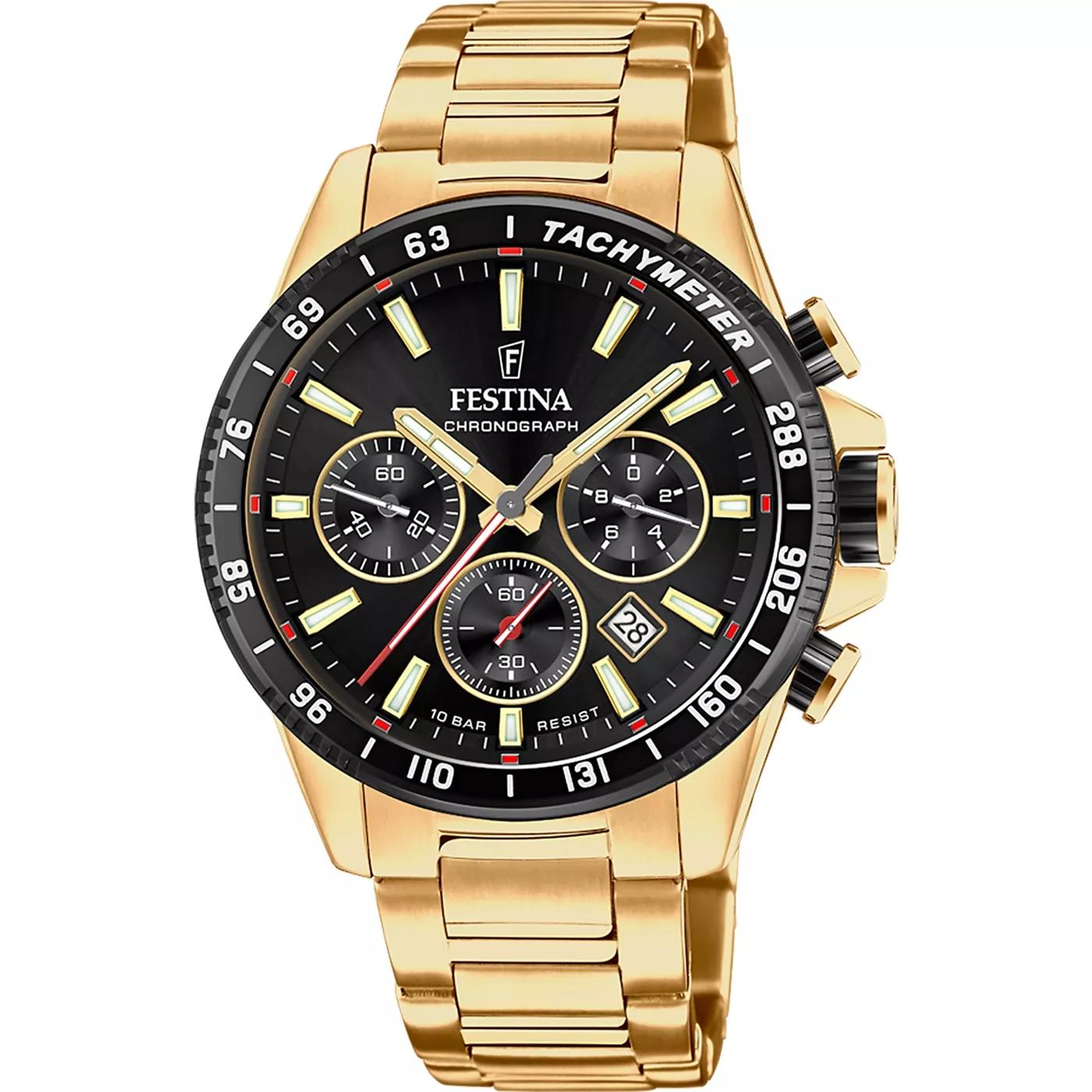 Festina Uhren - Festina Timeless Chrono herren Uhr Gold F20634/5 - Gr. unisize - in Silber - für Damen