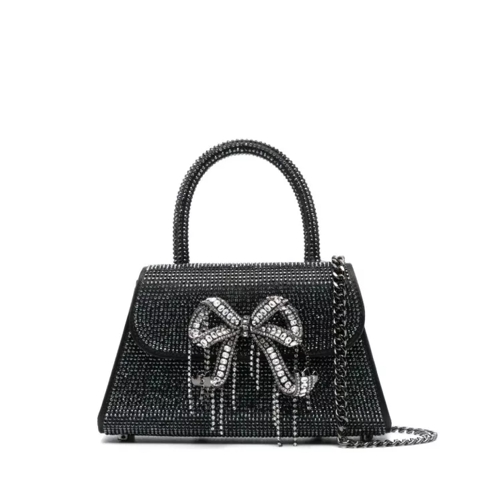 Self Portrait Black Mini Bow Rhinestone Bag Black Sac à bandoulière