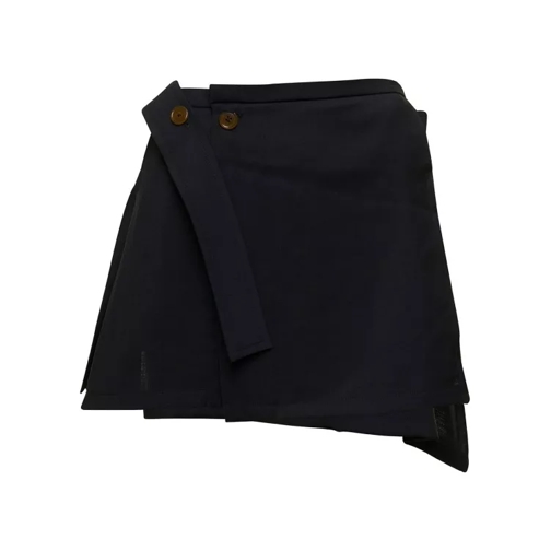 Vivienne Westwood Meghan' Black Asymmetric Mini Skirt With Buttons I Black 