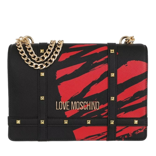 Love Moschino Handbag Black Printed Red Crossbody Bag