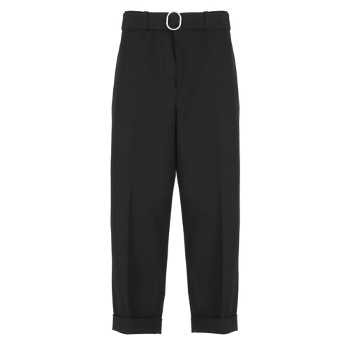 Jil Sander Black Wool Trousers Black 