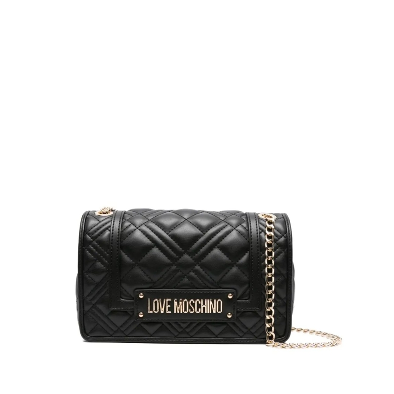 Love Moschino Schultertasche Quilted Black Shoulder Bag With Chain Strap Black