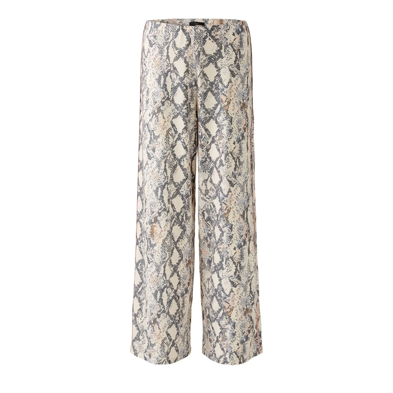 Oui Hose Marlenehose hell-braun