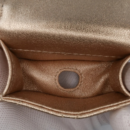 Chanel Porte-cartes Metallic Lambskin Round Clip On Coin Purse and Air gold (Image 10)