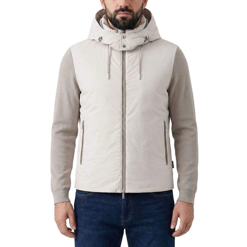 Moorer Veste de transition Structured Ivory Jacket With Classic Silhouette Neutrals(Image 14)