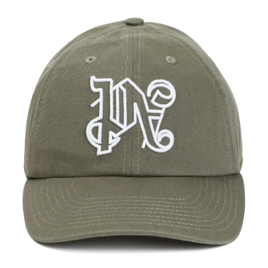 Palm Angels Mützen - Military Green Cotton Logo Cap - Gr. ONE SIZE - in Grün - für Damen