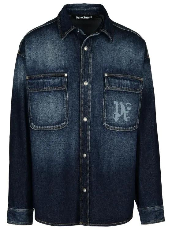 Palm Angels - Blue Denim Shirt - Größe S - blau