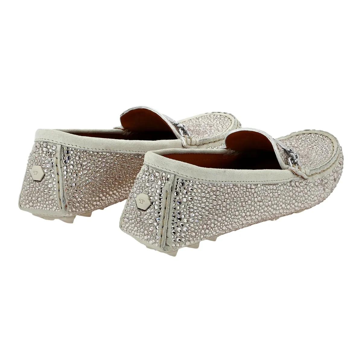 Thumbnail - Philipp Plein Loafer - Mokassin Mit Schmucksteinen - Gr. 40 (EU) - in Beige - für Damen