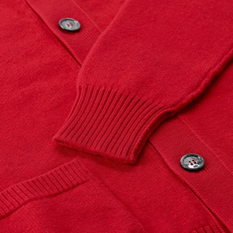 AMI Paris Cardigan Strickjacke aus Wolle rot(Image 5)
