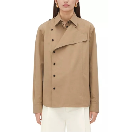 Bottega Veneta Light Cotton Twill Shirt Brown 