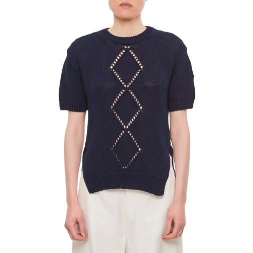 Moncler T-Shirts Knit Top Blue