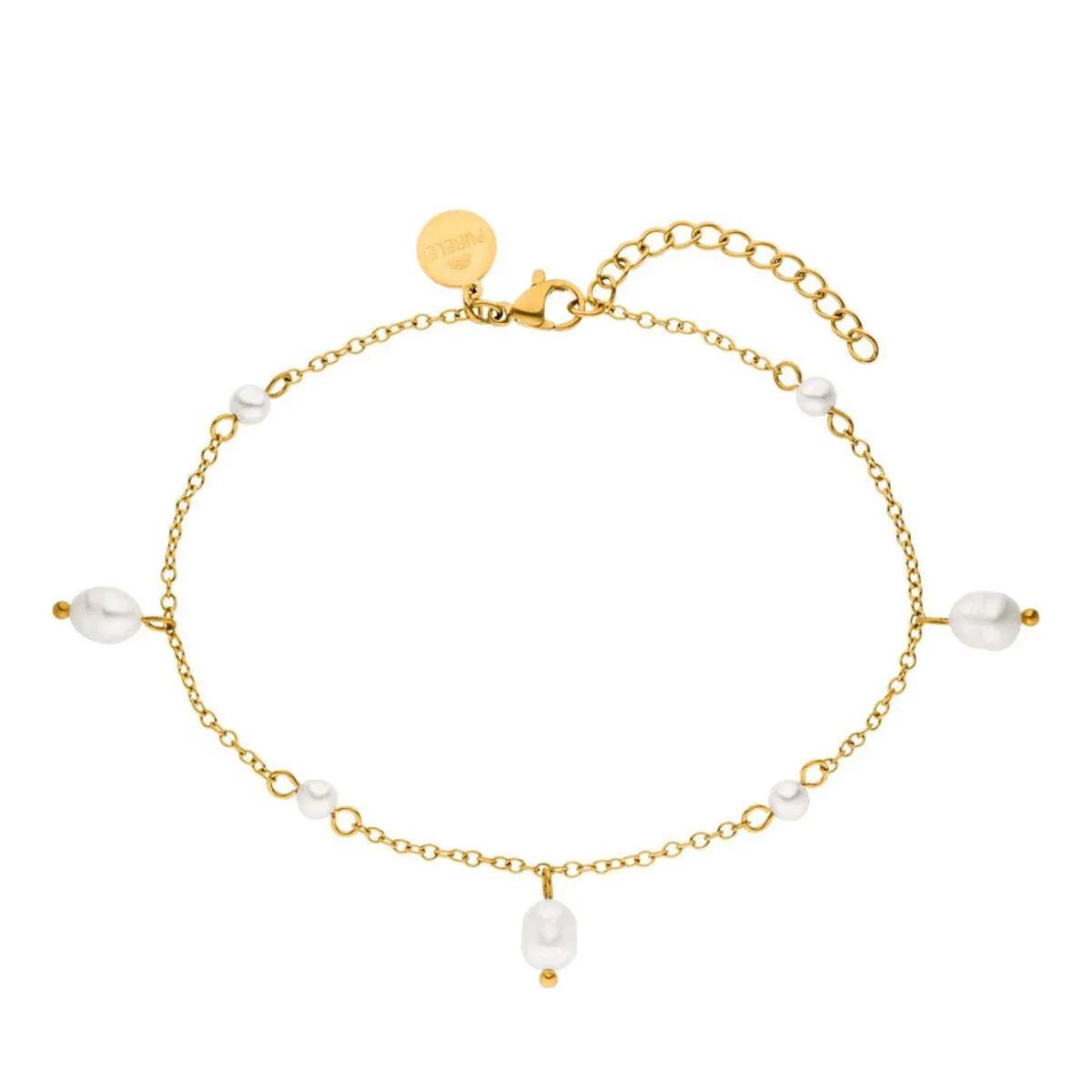 Purelei Fußkettchen - Fußkettchen Pearl Drop - Gr. unisize - in Gold - für Damen