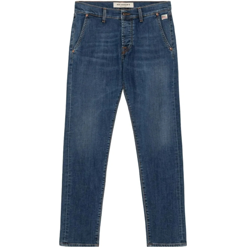 Roy Rogers Jeans Slim Fit Light Denim Jeans With Contrasting Stitch Blue