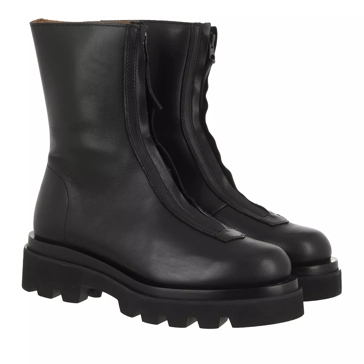 Black boots with zipper top