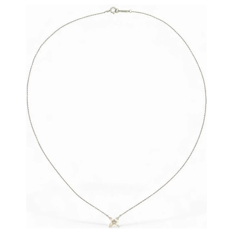 Tiffany & Co. Mittellange Halskette NEUE TIFFANY & CO VICTORIA BLUMEN DIAMANTEN 0,32CT silber
