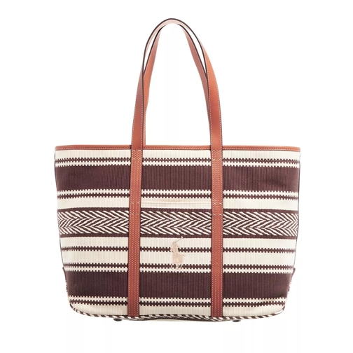 Polo Ralph Lauren Canyon Stripe Tote Bag Brown/Beige Shopping Bag