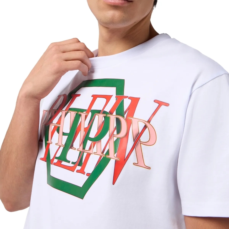Philipp Plein T-Shirt Round Neck T-Shirt Logo Hexagon weiss(Image 5)