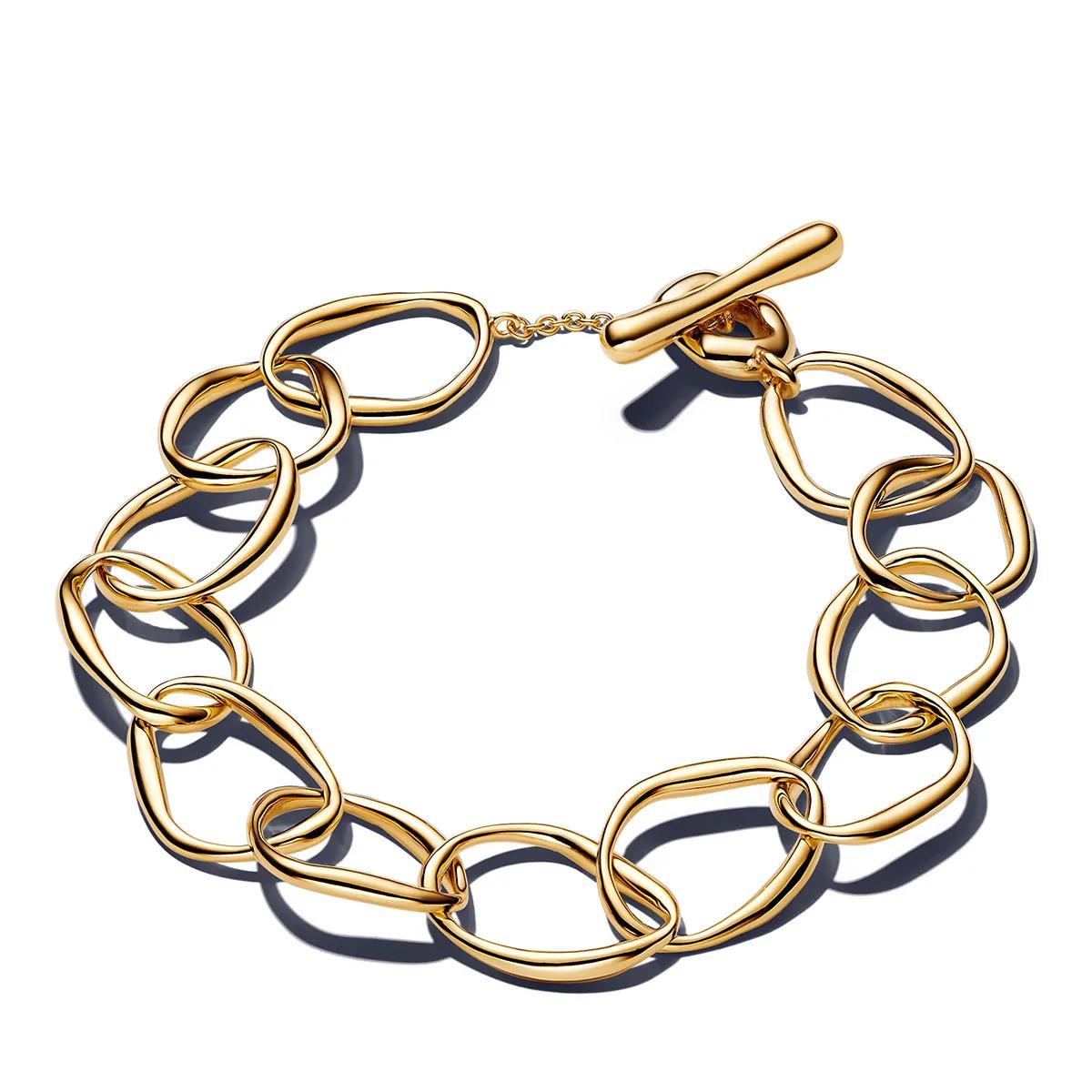 Pandora Armband - Organically Shaped Link Bracelet - Gr. 20 - in Gold - für Damen - aus 14 Karat Gelbgold (585) & Metalllegierung