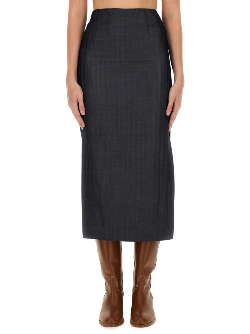 Thumbnail - Etro - Wool Blend Pencil Skirt - Größe 42 - schwarz