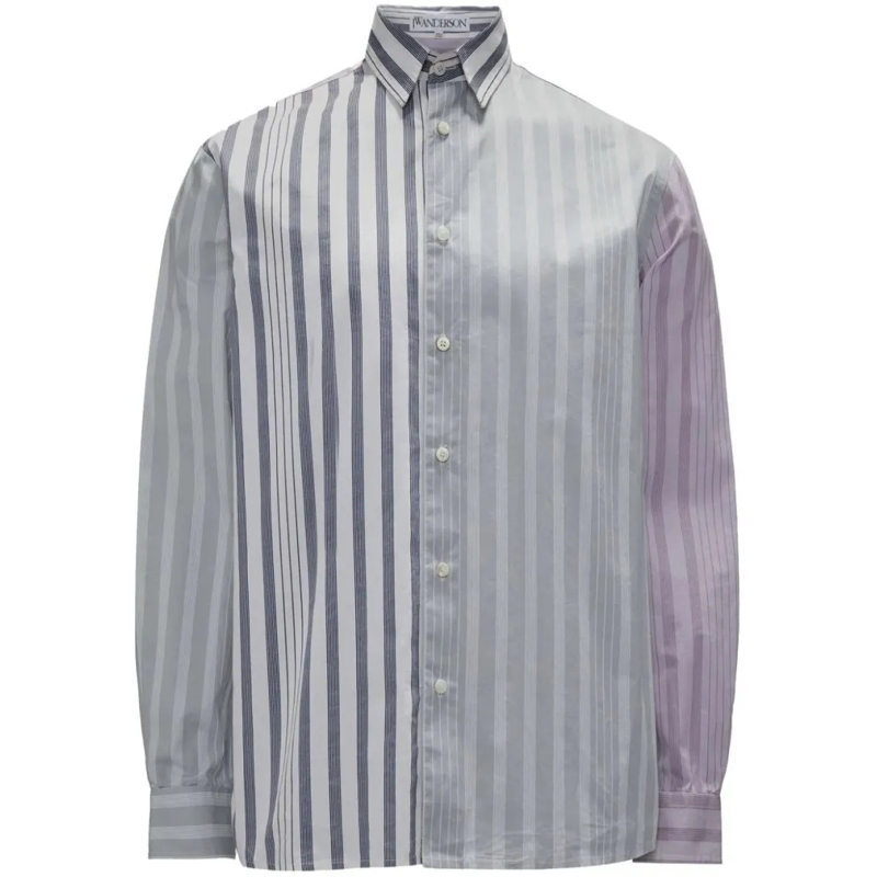 J.W.Anderson Chemise Panelled Stripe-Print Shirt Multicolor