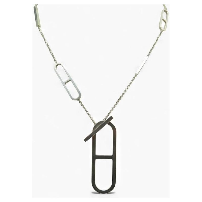 Hermès Mittellange Halskette HERMES EVER CHAINE D'ANCRE HALSKETTE 77 CM 925 SIL silber