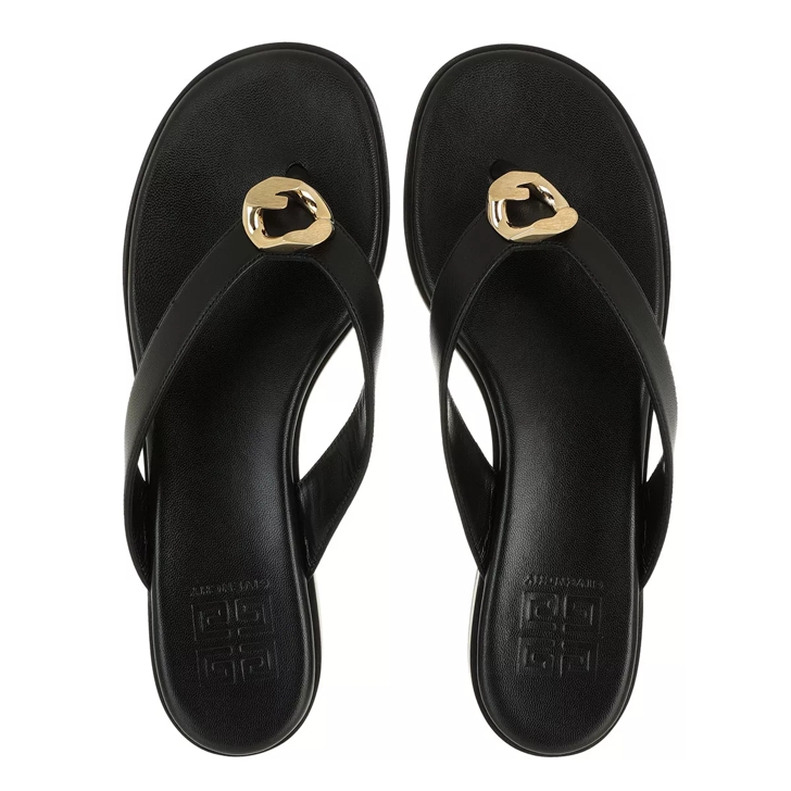 Black leather flip flop sandals online