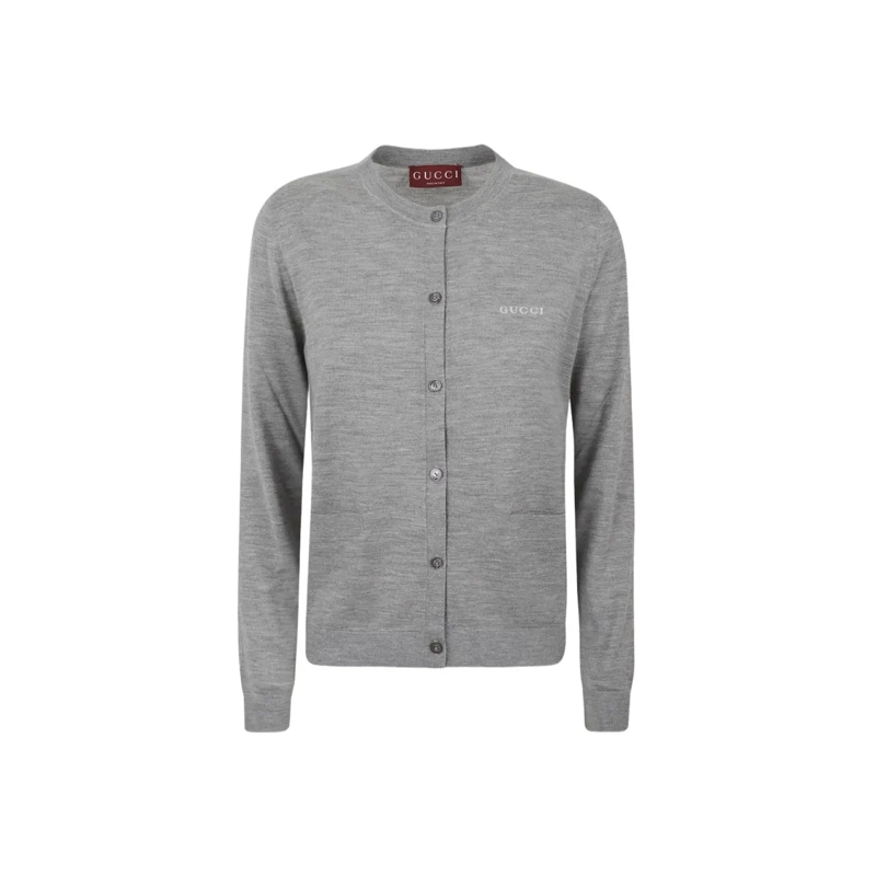 Gucci Strickjacke Cardigan Cashmere Silk Grey