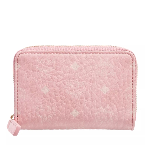 MCM Aren Zipped Wallet Xmini Blossom Pink Visetos Portemonnaie mit Zip-Around-Reißverschluss