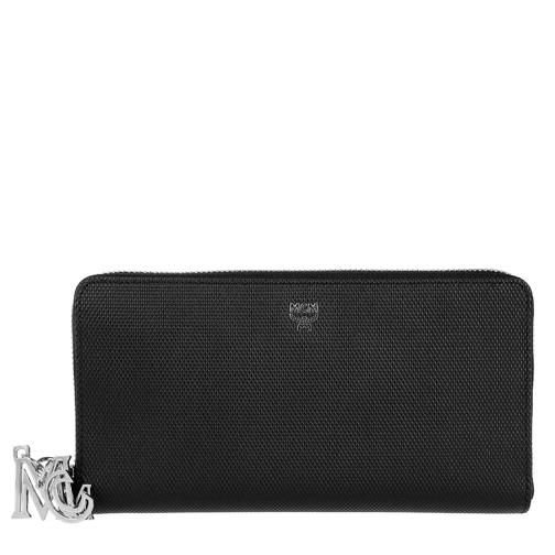 MCM Otti Charm Zippered Wallet Large Black Portemonnaie mit Zip-Around-Reißverschluss