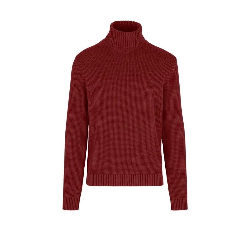 Bomboogie Pull Ribbed Turtleneck Knit Sweater Red