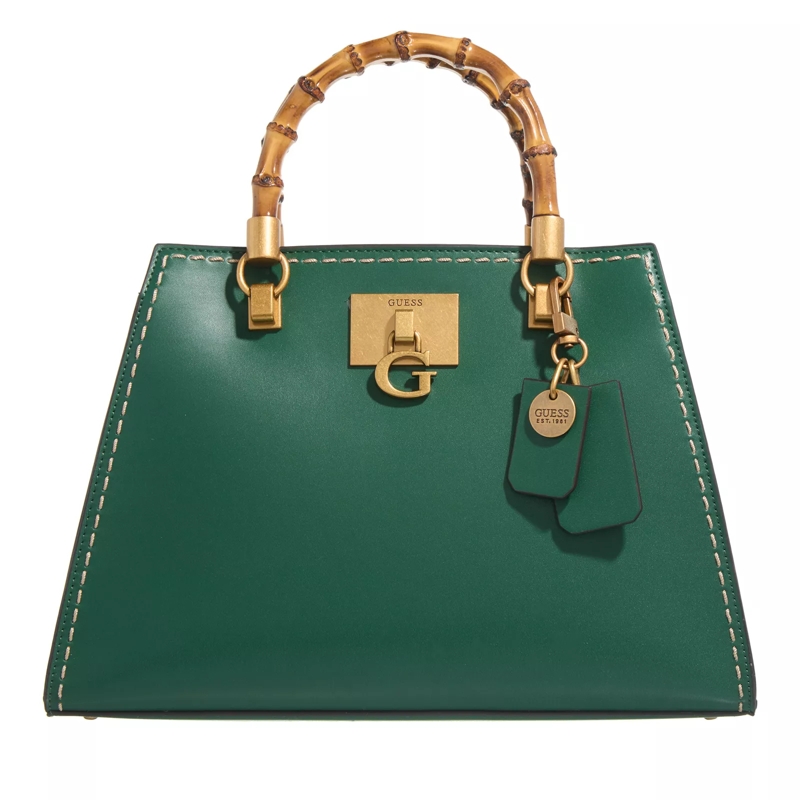 Guess Tote Stephi Bamboo Satchel Forest