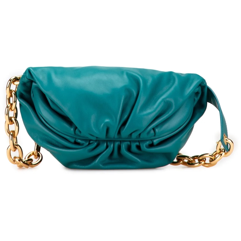 Bottega Veneta Sac de ceinture Lambskin Belt Chain Pouch blau