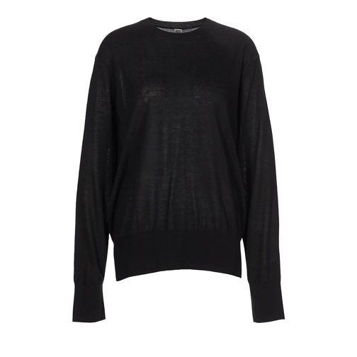 TOTEME  Crew-Neck Silk Cashmere Knit black