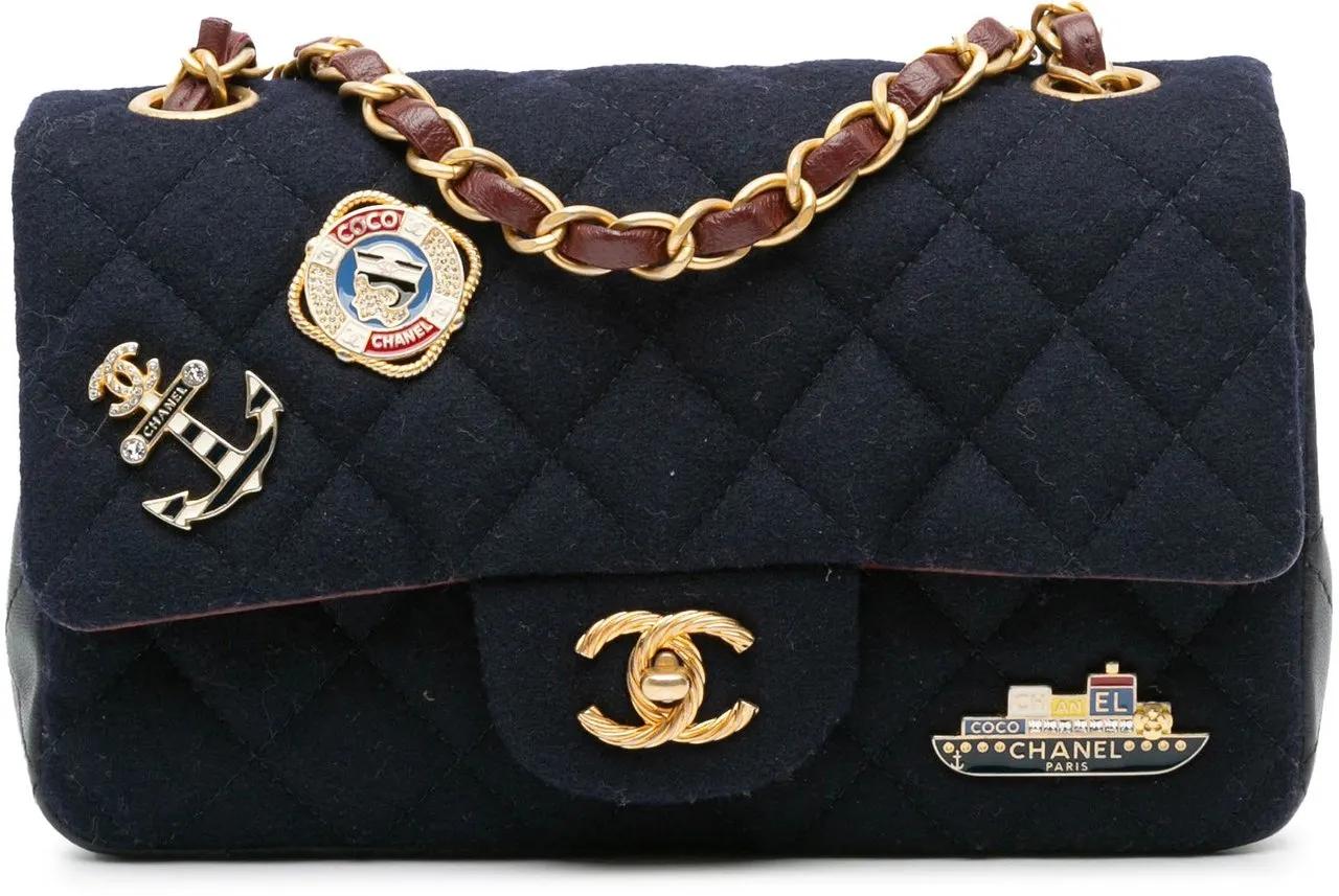 Chanel Hobo bags 2018-2019 Mini Rectangular Classic Jersey Sailor S in blauw