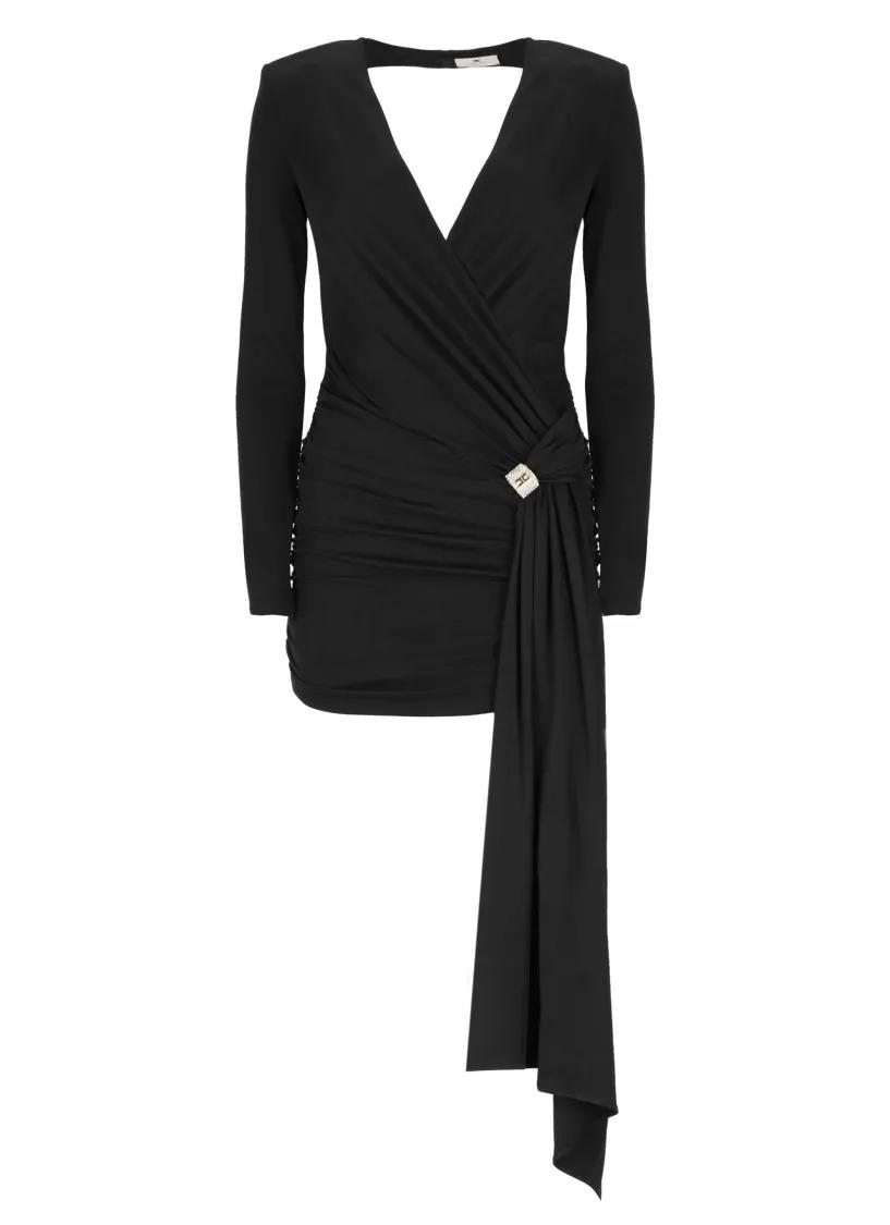 Elisabetta Franchi - Draped Dress - Größe 40 - schwarz