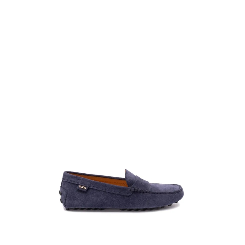 Tod's `Gommino` Driving Shoes In Suede Blue | Ballerinas