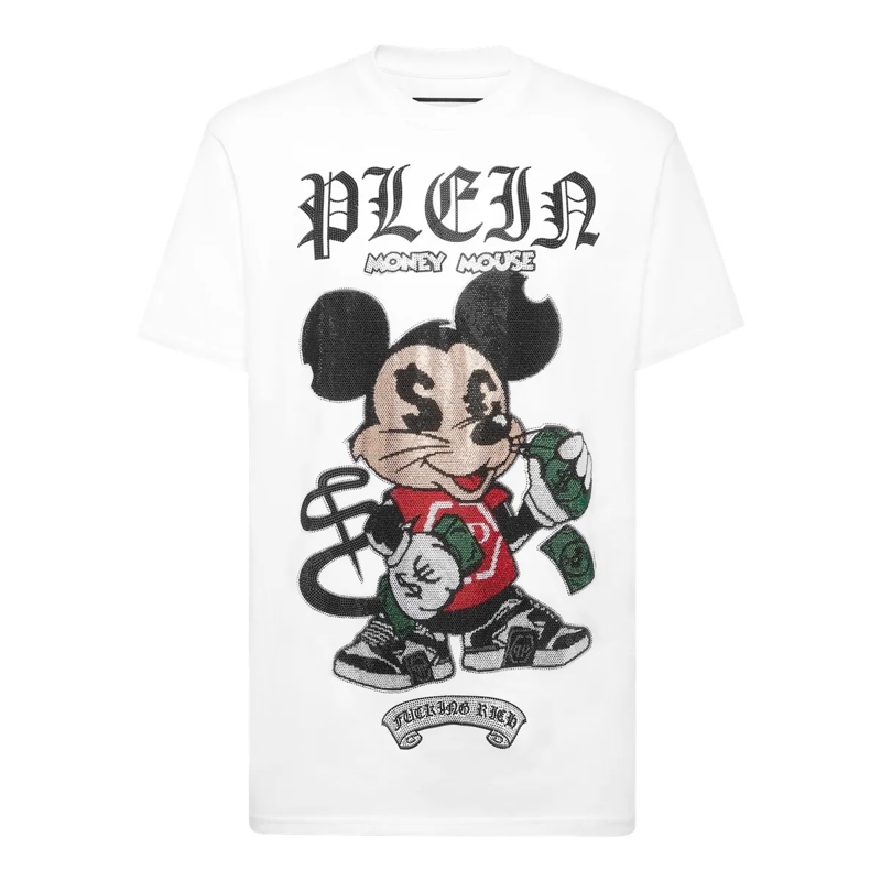 Philipp Plein T-Shirt T-Shirt Mit Schmucksteinen weiss