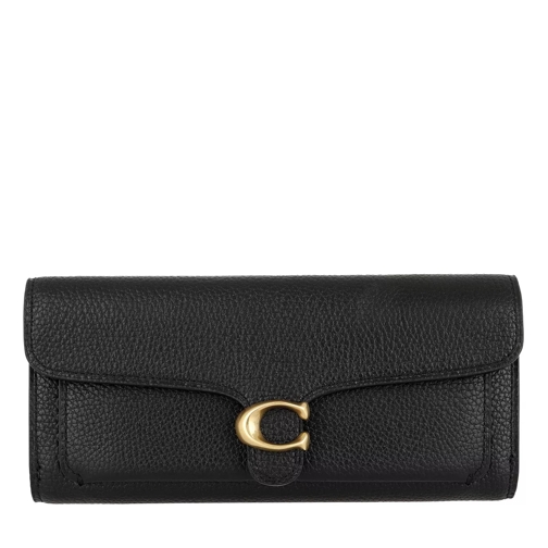 Coach Polished Pebble Leather Charlie Carryall Black Continental Wallet
