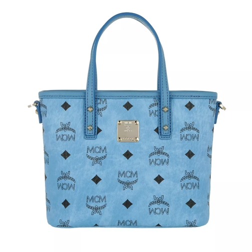 MCM Anya Shopper Top Zip Mini Light Blue Crossbody Bag