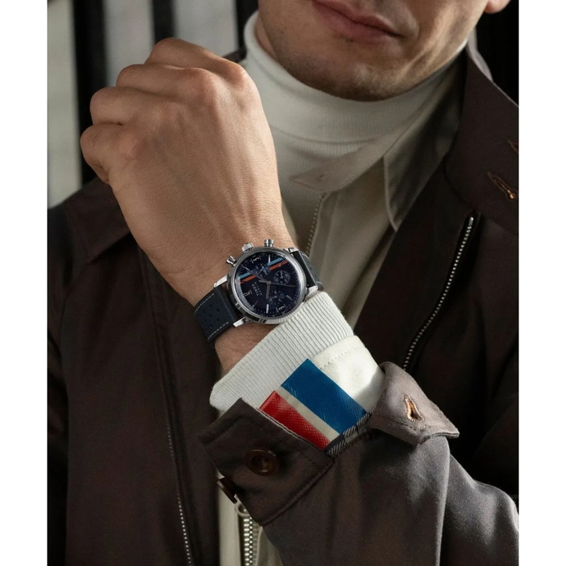 Timex Quarzuhr Quarz-Analoguhr Marlin Chronograph Stripes blau(Image 7)