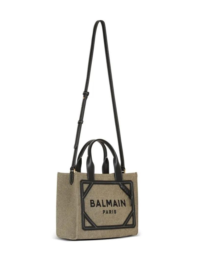 Balmain Shoppers & Totes Small B-Army Logo Tote Bag in grijs