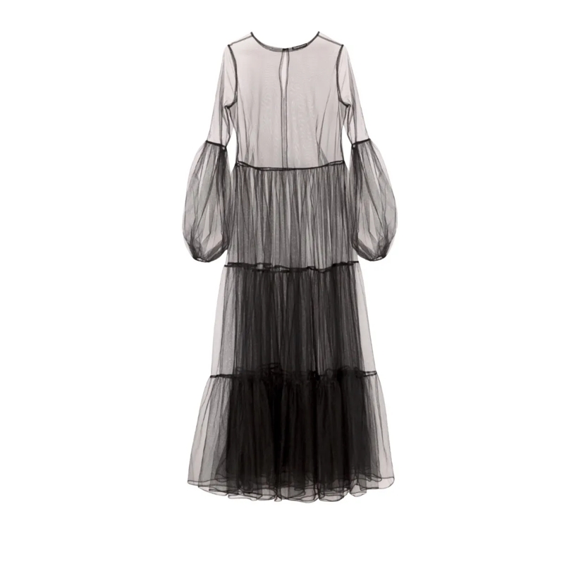Helene Galwas Maxikleid Netzkleid ALENA schwarz