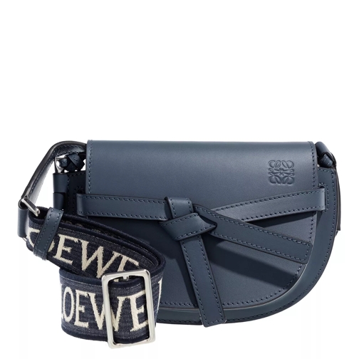 Loewe Gate Dual Mini Crossbody Bag Leather Ony x Blue/Palladium Crossbody Bag
