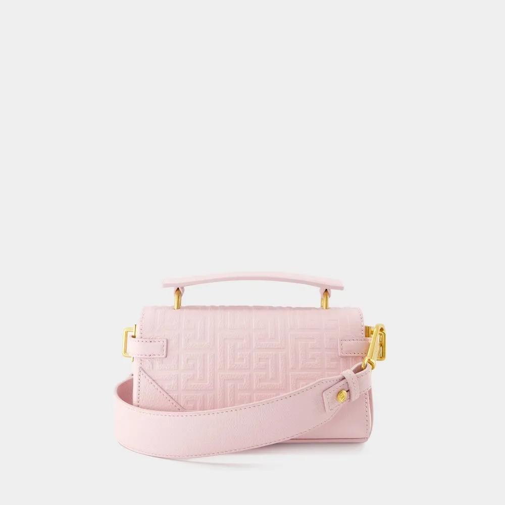 Balmain Shoppers B-Buzz 19 Crossbody Leather Light Pink in roze